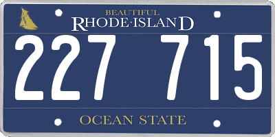RI license plate 227715