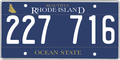 RI license plate 227716