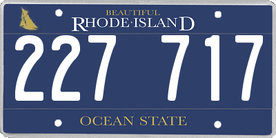 RI license plate 227717