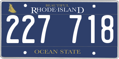 RI license plate 227718
