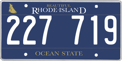 RI license plate 227719
