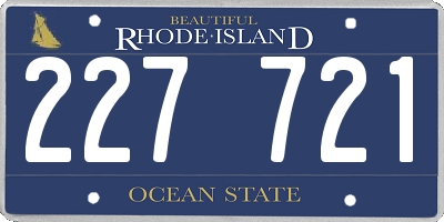 RI license plate 227721
