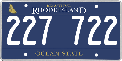 RI license plate 227722