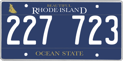 RI license plate 227723