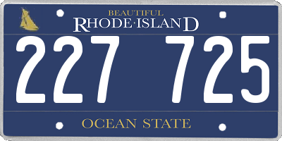 RI license plate 227725