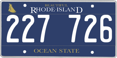 RI license plate 227726