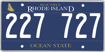 RI license plate 227727