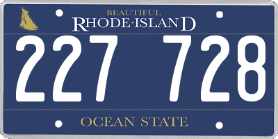 RI license plate 227728