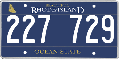 RI license plate 227729