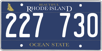 RI license plate 227730