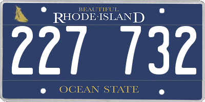 RI license plate 227732