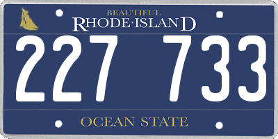 RI license plate 227733