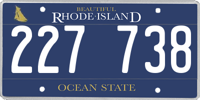 RI license plate 227738