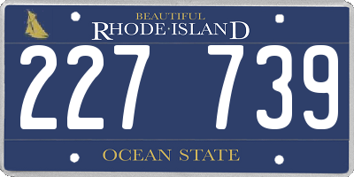 RI license plate 227739