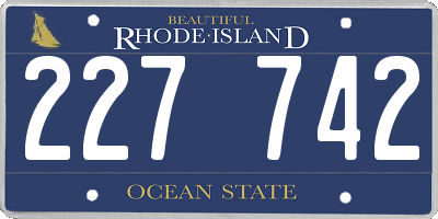 RI license plate 227742