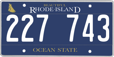 RI license plate 227743