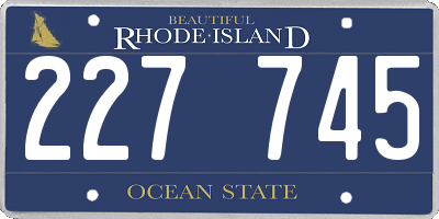 RI license plate 227745