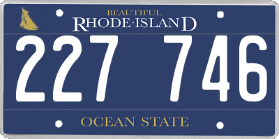 RI license plate 227746