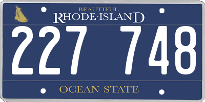 RI license plate 227748