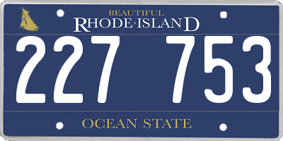 RI license plate 227753
