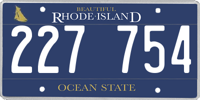 RI license plate 227754