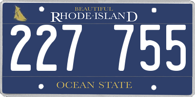 RI license plate 227755