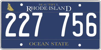 RI license plate 227756