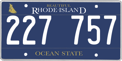 RI license plate 227757