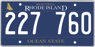 RI license plate 227760