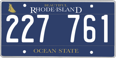 RI license plate 227761
