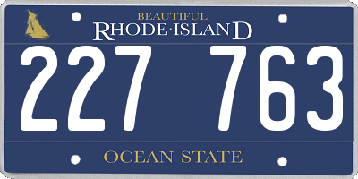 RI license plate 227763