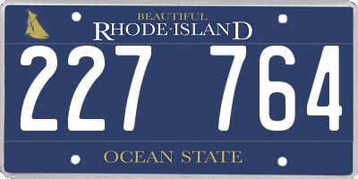 RI license plate 227764