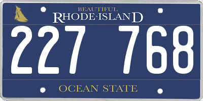 RI license plate 227768