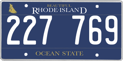 RI license plate 227769
