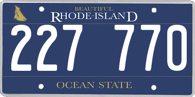 RI license plate 227770