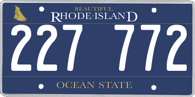 RI license plate 227772
