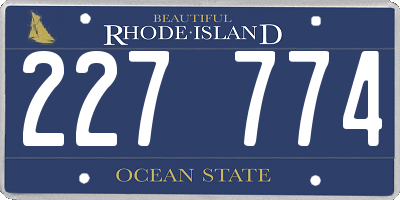 RI license plate 227774