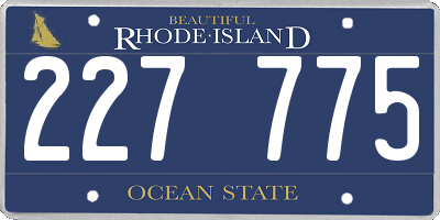 RI license plate 227775
