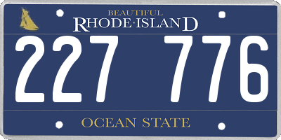 RI license plate 227776