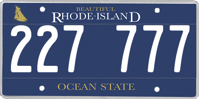 RI license plate 227777