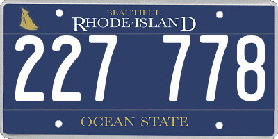 RI license plate 227778