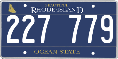 RI license plate 227779