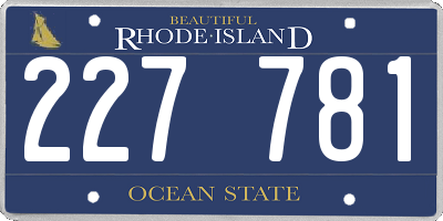 RI license plate 227781