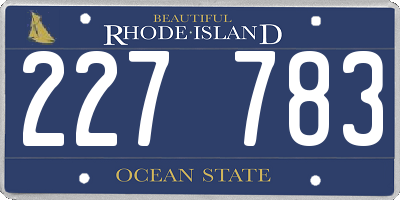 RI license plate 227783