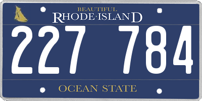 RI license plate 227784