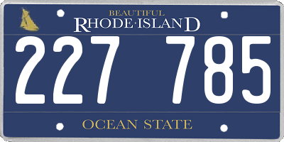 RI license plate 227785