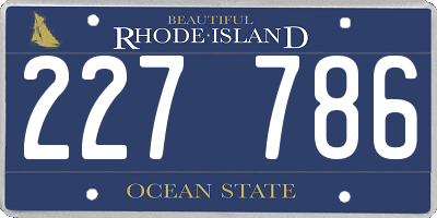 RI license plate 227786