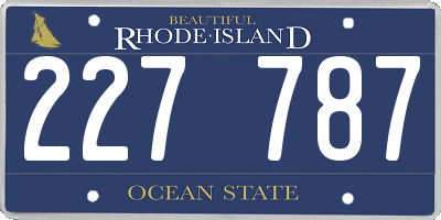 RI license plate 227787