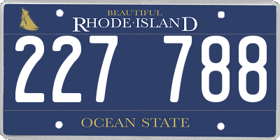RI license plate 227788