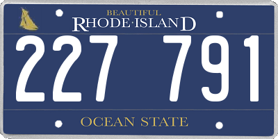 RI license plate 227791